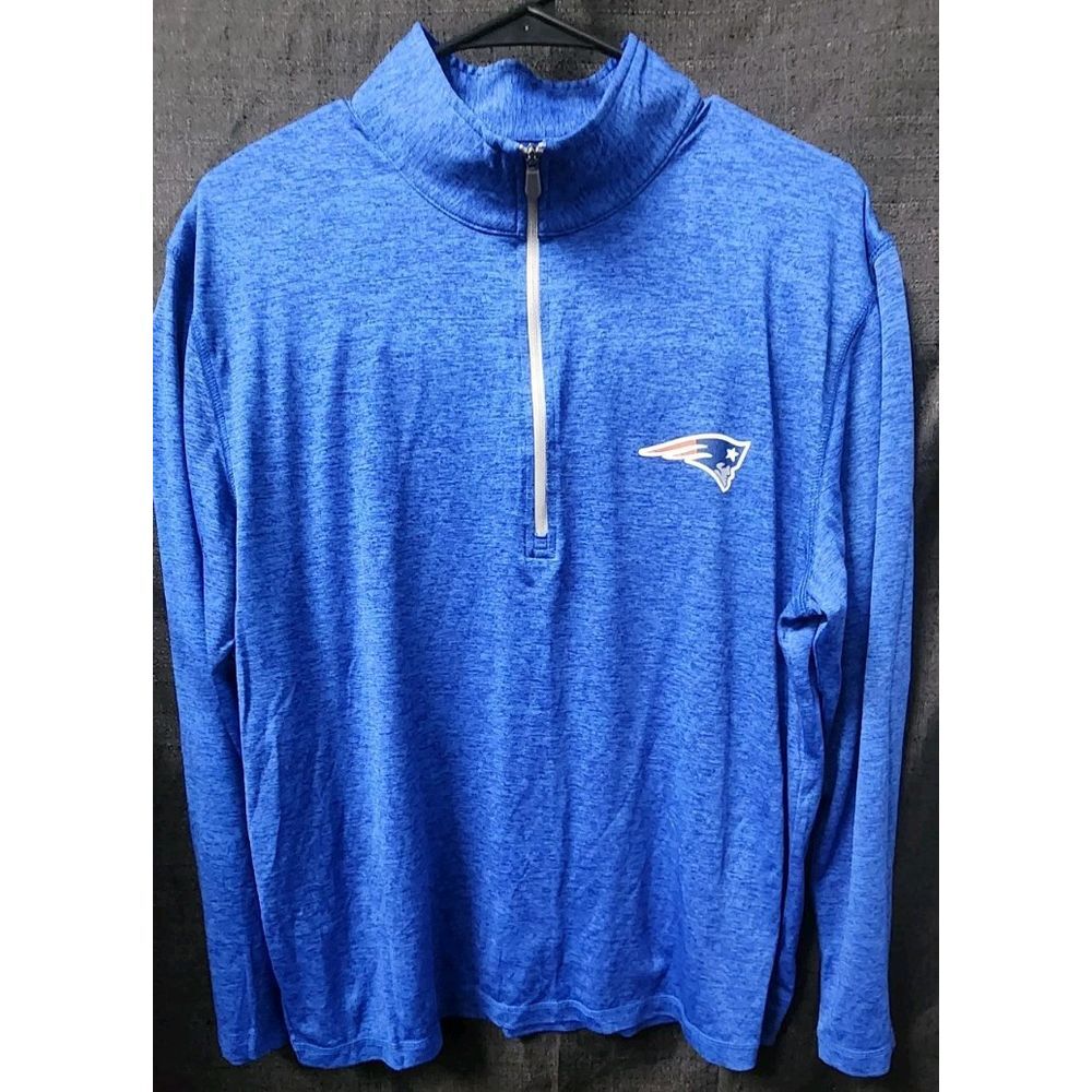 New England Patriots Men's 1/4 Zip Pullover Shirt Long Sleeve Size Large EUC